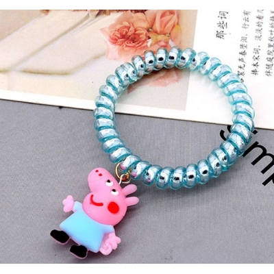 custom high quality telephone ring pink pig elastic hair bands